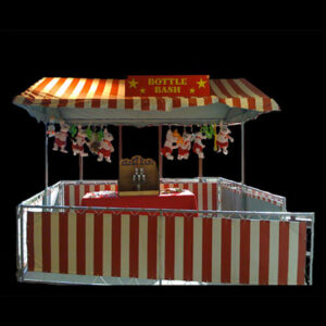 A circus tent with Carnival Booths.