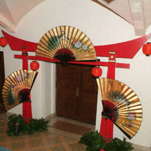 A doorway decorated with a Small Tori Gate.