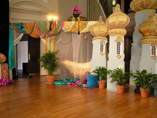 A Onion Domes Stage set in a room.