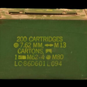 A green Ammunition Can with the words 200 cartridges on it.