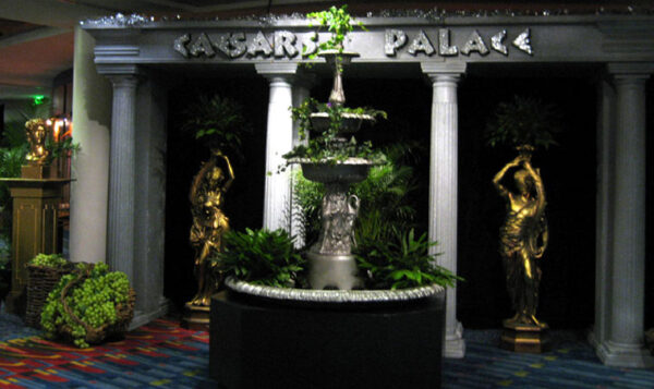 A Caesars Palace Entrance in the middle of a room.