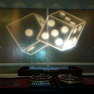 A projection of Gobos on a wall.