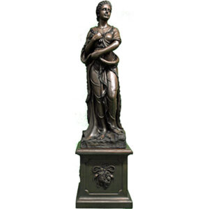 A Savannah Garden statue of a woman holding a snake.