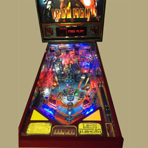 The Iron Man Pinball Machine is shown on a white background.