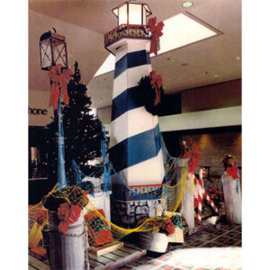 A Lighthouse Props decorated for christmas.