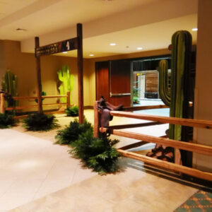 A Ranch Entrance in the lobby of a hotel.