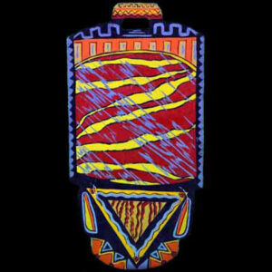 African Tribal Shields with a colorful design on them.