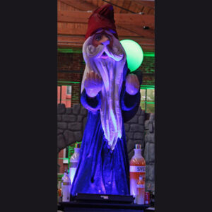 An Ice Wizard is on display at a party.