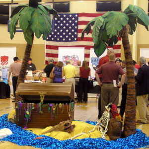 A group of people at the Treasure Chest Vignette.