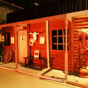 A display of a Western Storefront in a museum.