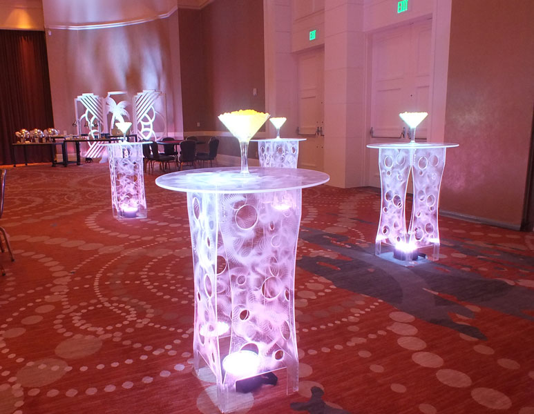 Acrlyic Highboy Table Glow