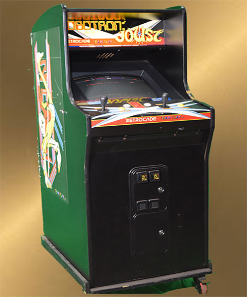 A green arcade machine available for Galaga Rental. Arcade Games