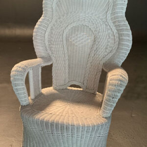 White wicker throne chair