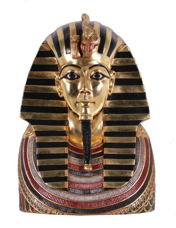 A King Tut Bust on a white background.