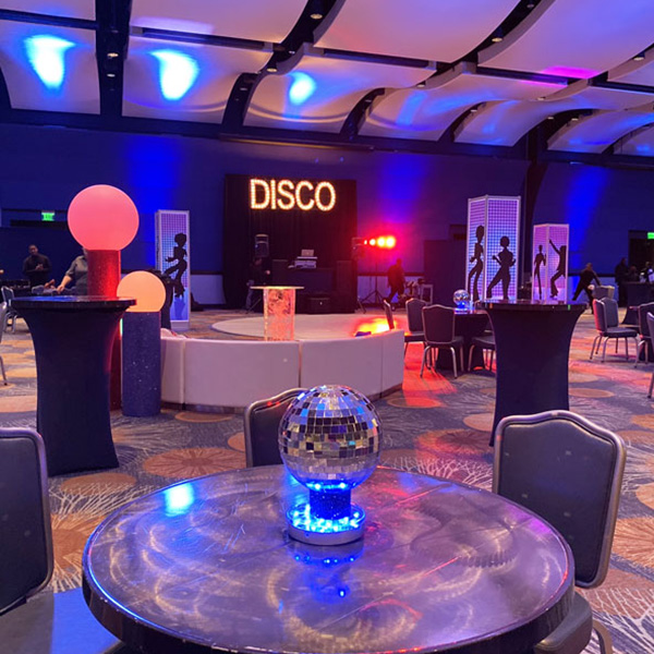 A disco theme party from the outside Past Events Gallery